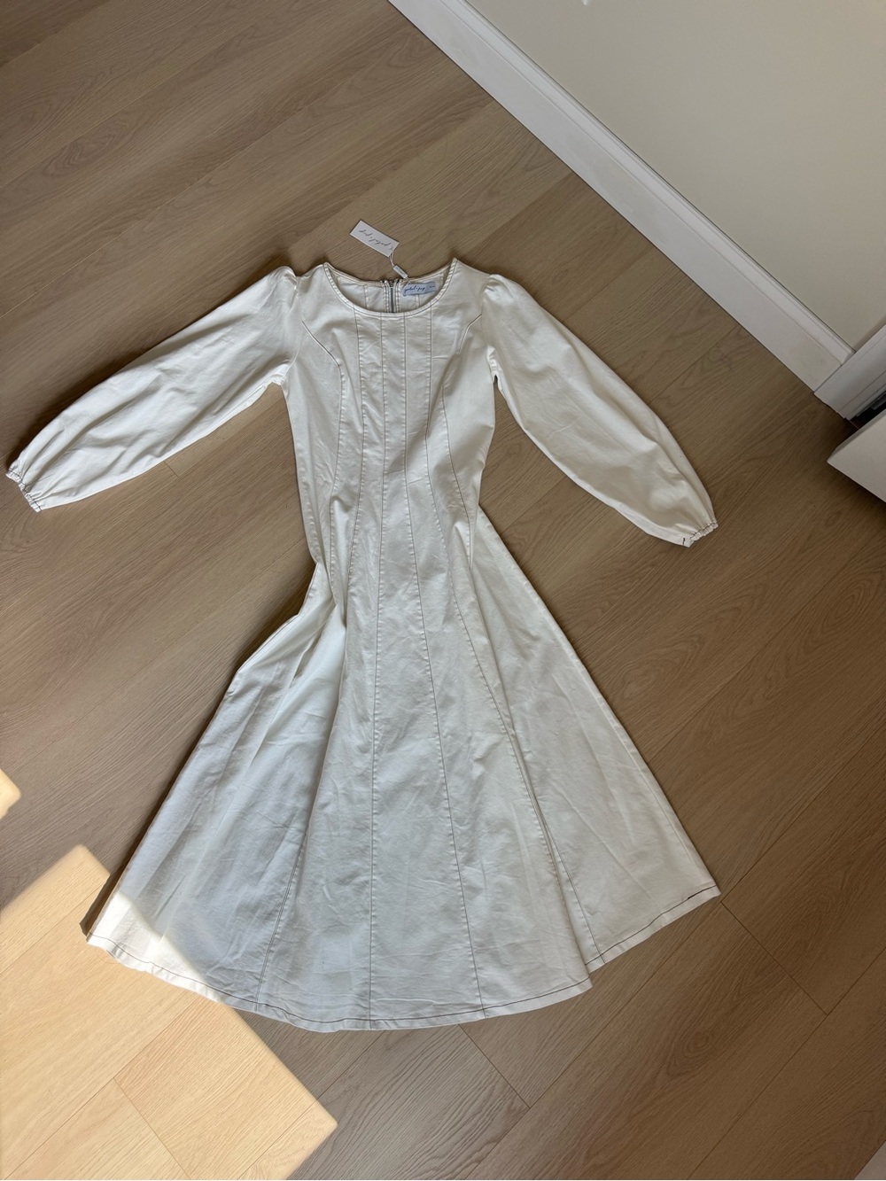 Cream Long-Sleeve Midi Dress Petal and Pup
